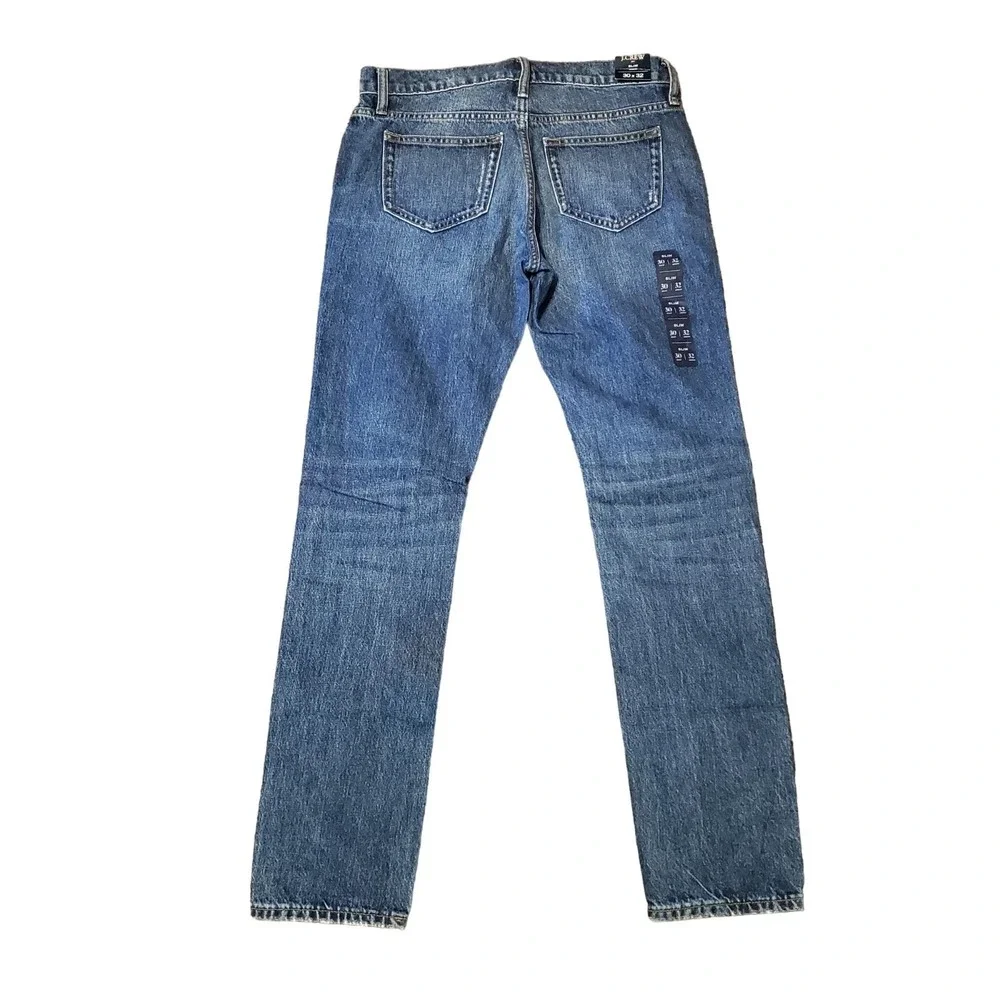 J Crew 30x32 Blue Jeans Pants Slim NWT Rigid Actual‎ 32x32 Denim Cowboy Work